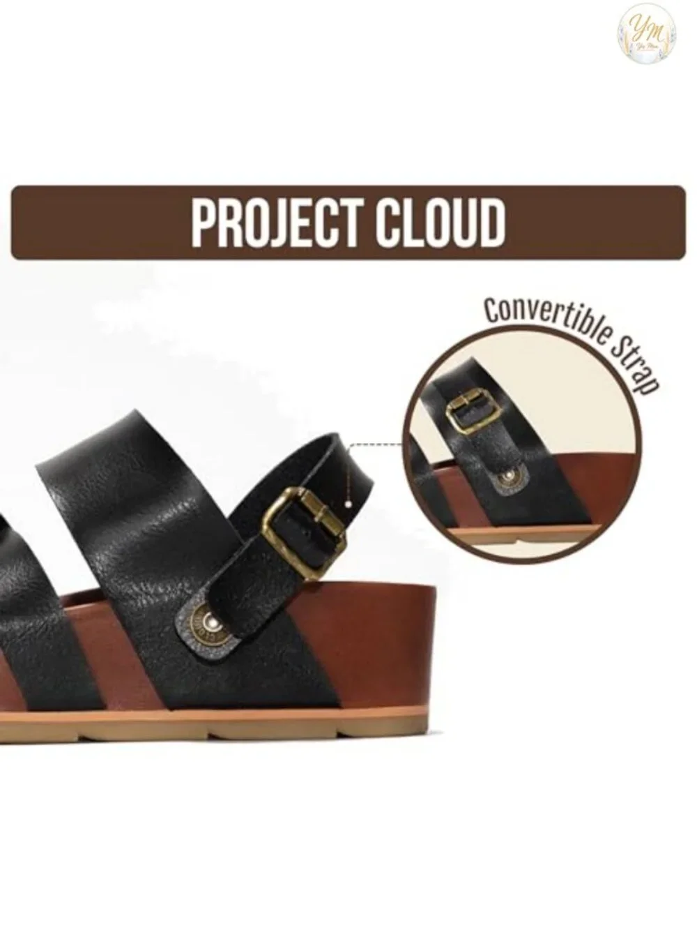 Women's Strappy Wedge Platform Sandals with Plush Insole, Non-Slip Sole,